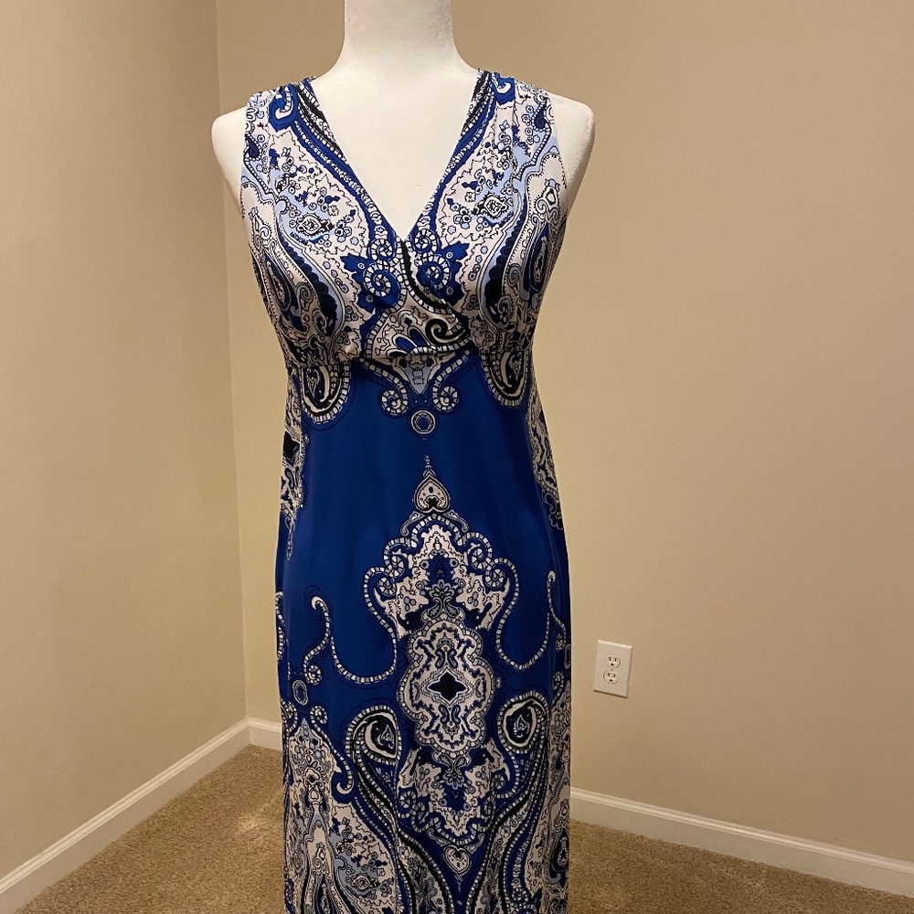 Blue paisley Print maxi dress